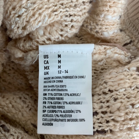 American Eagle Outfitters boho cream/brown striped pullover long weekend sweater - Picture 8 of 8